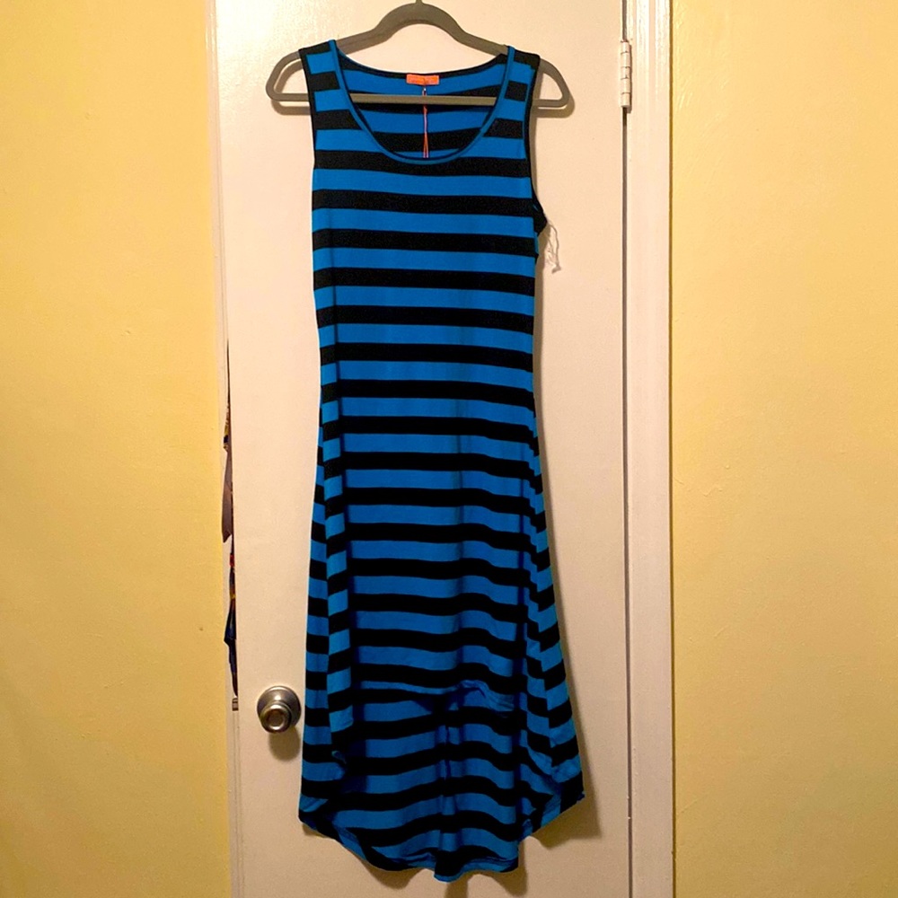 NWT High-Low Striped Maxi Dress